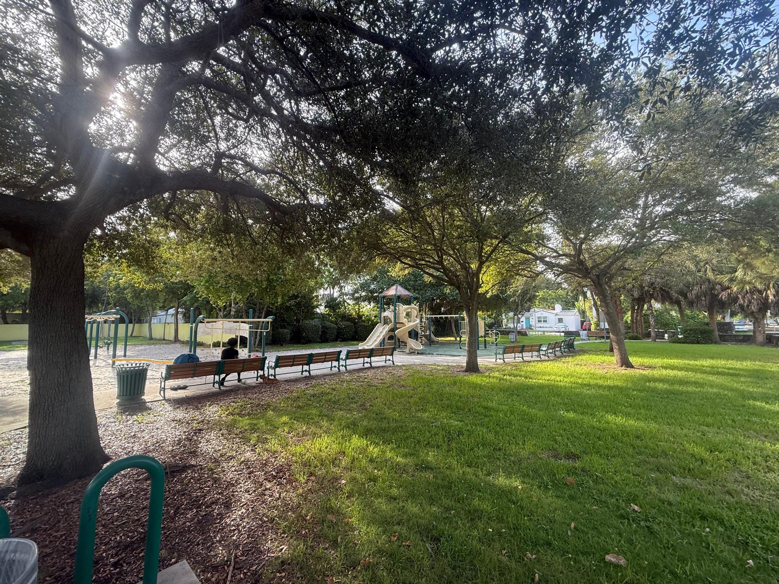 Plenty of benches for parents at North Shorecrest Park